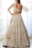 Seema Gujral Champagne sequin embellished lehenga set Online Shopping