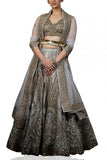 Shantanu and Nikhil Grey raw silk lehenga set Online Shopping