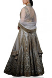 Shantanu and Nikhil Grey raw silk lehenga set Online Shopping