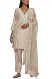 Sheetal Batra Light pink embroidered kurta set Online Shopping