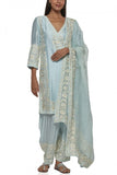 Sheetal Batra Blue embroidered kurta set Online Shopping