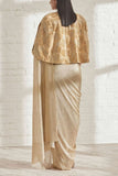 Shweta Kapur Gold draped sari and cape Online Shopping