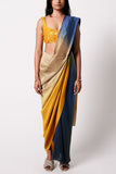 Shweta Kapur Ombre yellow godet sari Online Shopping