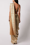 Shweta Kapur Gold metallic concept sari Online Shopping