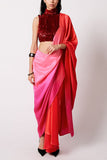 Shweta Kapur Ombre pink godet sari Online Shopping