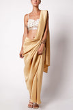 Shweta Kapur Gold godet sari Online Shopping