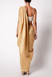 Shweta Kapur Gold godet sari Online Shopping