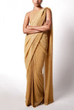 Shweta Kapur Gold pre-draped sari and top Online Shopping