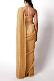 Shweta Kapur Gold pre-draped sari and top Online Shopping