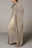 Siddartha Tytler Nude and grey sequinned sari set Online Shopping