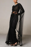 Siddartha Tytler Black tulle sari set Online Shopping