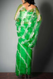 Saksham and Neharicka Green tie &amp; dye sari Online Shopping