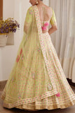 Shyam Narayan Prasad Light green embroidered lehenga set Online Shopping