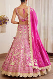 Shyam Narayan Prasad Pink embroidered lehenga set Online Shopping