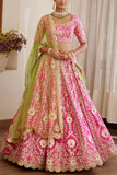 Shyam Narayan Prasad Pink embroidered lehenga set Online Shopping