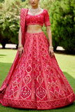 Shyam Narayan Prasad Red embroidered lehenga set Online Shopping