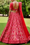 Shyam Narayan Prasad Red embroidered lehenga set Online Shopping