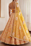 Shyam Narayan Prasad Yellow embroidered lehenga set Online Shopping