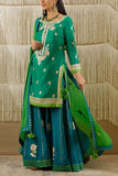 Shyam Narayan Prasad Teal green kurta set Online Shopping