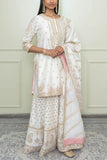 Sheetal Batra Ivory embroidered sharara set Online Shopping