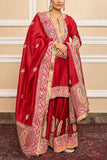 Sheetal Batra Deep red embroidered gharara set Online Shopping