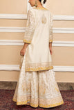 Sheetal Batra Daisy ivory embroidered gharara set Online Shopping