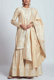 Sheetal Batra Beige chanderi silk gharara set Online Shopping