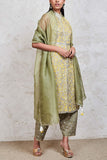 Sue Mue Yellow and khadi embroidered kurta set Online Shopping