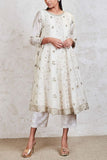 Sue Mue Off white organza kurta set Online Shopping