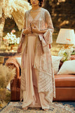 Sulakshana Monga Antique rose jacket and sharara set Online Shopping