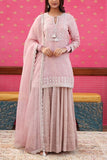 Trisvaraa Light pink embroidered sharara set Online Shopping