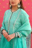 Trisvaraa Mint green embroidered kurta set Online Shopping