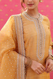 Trisvaraa Yellow embroidered kurta set Online Shopping