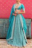 Trisvaraa Sky blue embroidered lehenga set Online Shopping