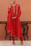 Trisvaraa Red embroidered kurta set Online Shopping