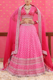 Trisvaraa Light pink silk organza lehenga set Online Shopping