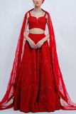 Varun Chakkilam Crimson red lehenga set Online Shopping