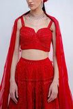 Varun Chakkilam Crimson red lehenga set Online Shopping