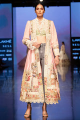 Varun Bahl Pink embroidered jacket and sharara set Online Shopping