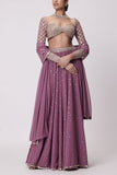 Vvani by Vani Vats Mud mauve mirror and sequin work sharara set Online Shopping