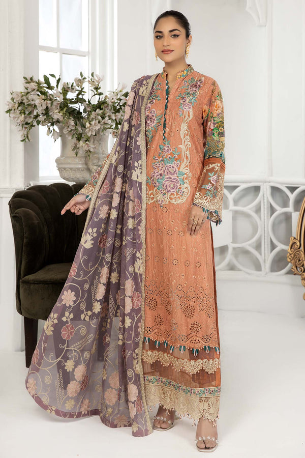 Adan Libas Pale Copper Chikankari Lawn 3PC 2022 Online Shopping