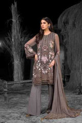 Flossie 05 Gery Pearl Safeera Chiffon Collection 2021