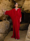 Zainab Chottani Capri Red Luxury Velvet Pret Formals Online Shopping