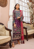 Berry Plum Adans Libas Luxulia Embroidered Chiffon 2021
