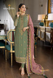 Asim Jofa Chiffon, organza, Sage Green & Pink Jhilmil Collection Online Shopping