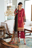 Nureh Royal Red Printed Lawn 2022 Online Shopping