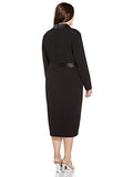 Women's Knit Crepe Tuxedo Wrap Dress