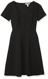 Women's Short Sleeve Textured Bateau Fit and Flare Dress