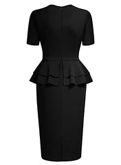 AISIZE Women's 1940s Vintage Square Peplum Bodycon Cocktail Dress | Women's Cocktail Dresses