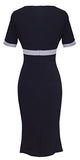 Women's Elegant Sweetheart Neck High Waist Career Dress UB220